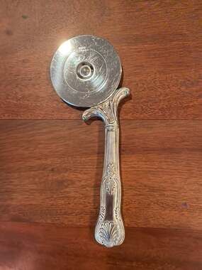 Vintage Sheffield Kings Silverplate Pizza Cutter With Stainless Blade Gifts for
